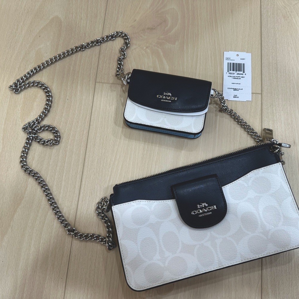 (NWT) Coach POPPY crossbody in colorblock signature cabana